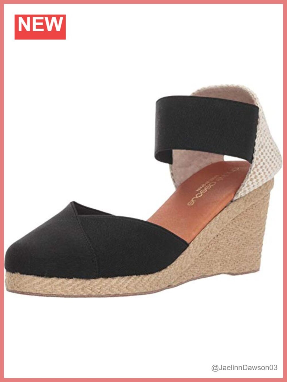 Espadrille Wedge Sandal Ankle Strap Cushioned Jute Mid Heel